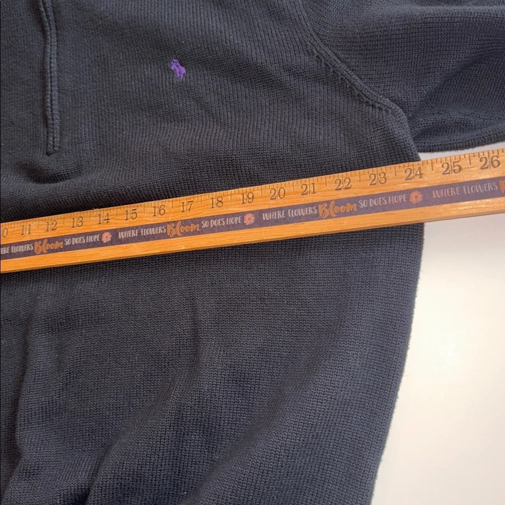 Polo Half-Zip Sweater Size XXL POLO Quarter zip Black Sweater with Purple Logo